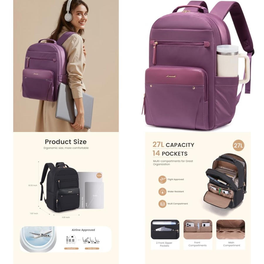 Leather Works - Laptop Backpack for Women with Leather