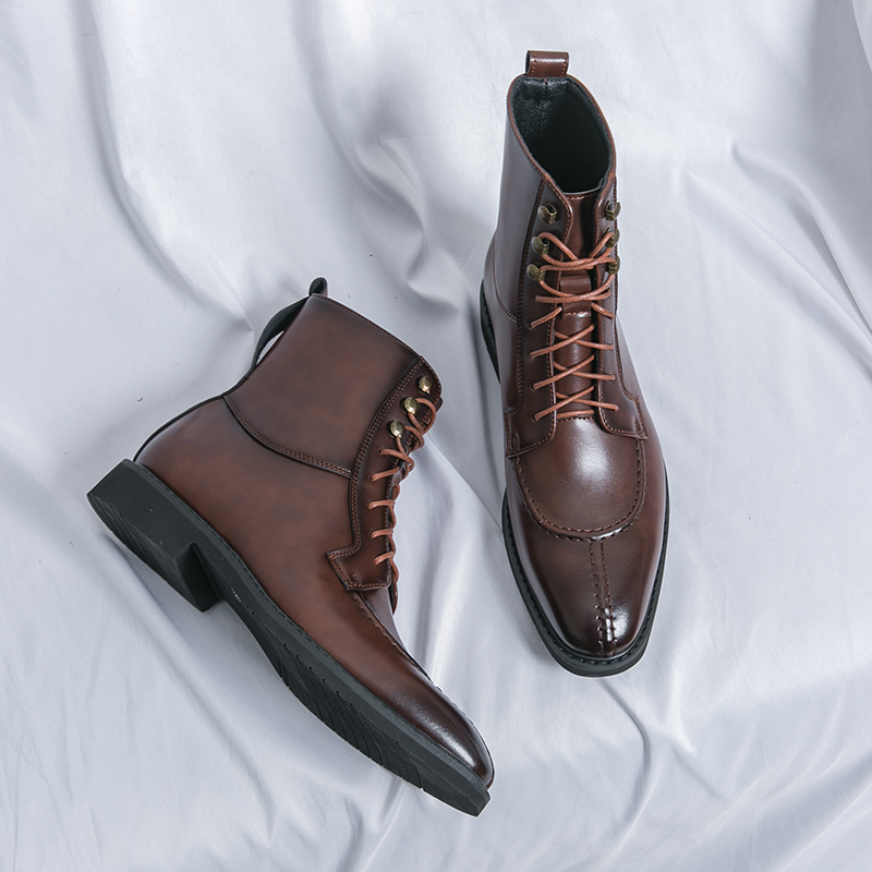 2026 New Men's Pointed Brown B - Leather Work Boots recensie en prijs