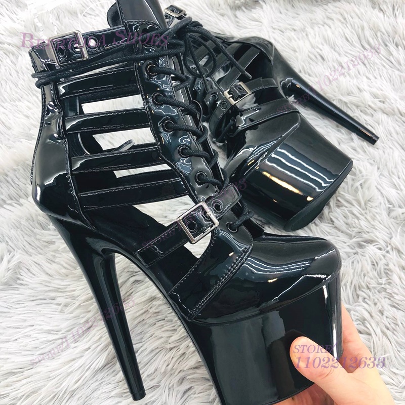 Pink Patent Leather Striped Ho - Leather Work Heels recensie en prijs
