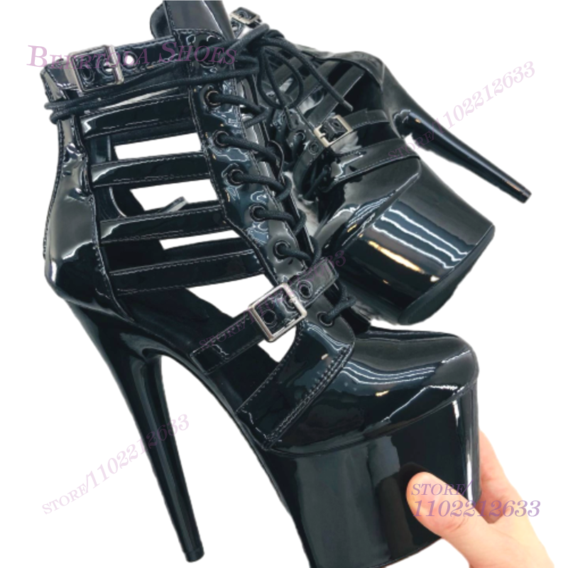 Pink Patent Leather Striped Ho - Leather Work Heels recensie en prijs