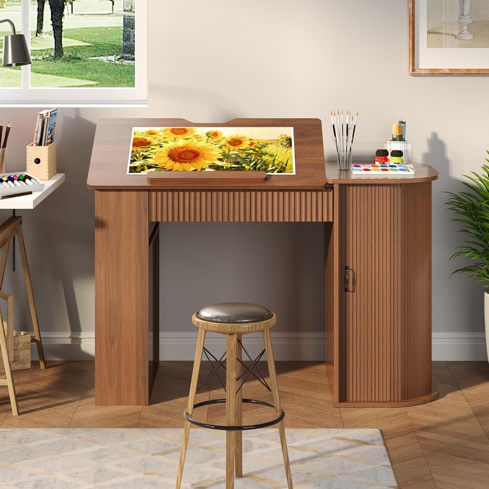 Storage Cabinet Desk with Draw - Leather Works recensie en prijs