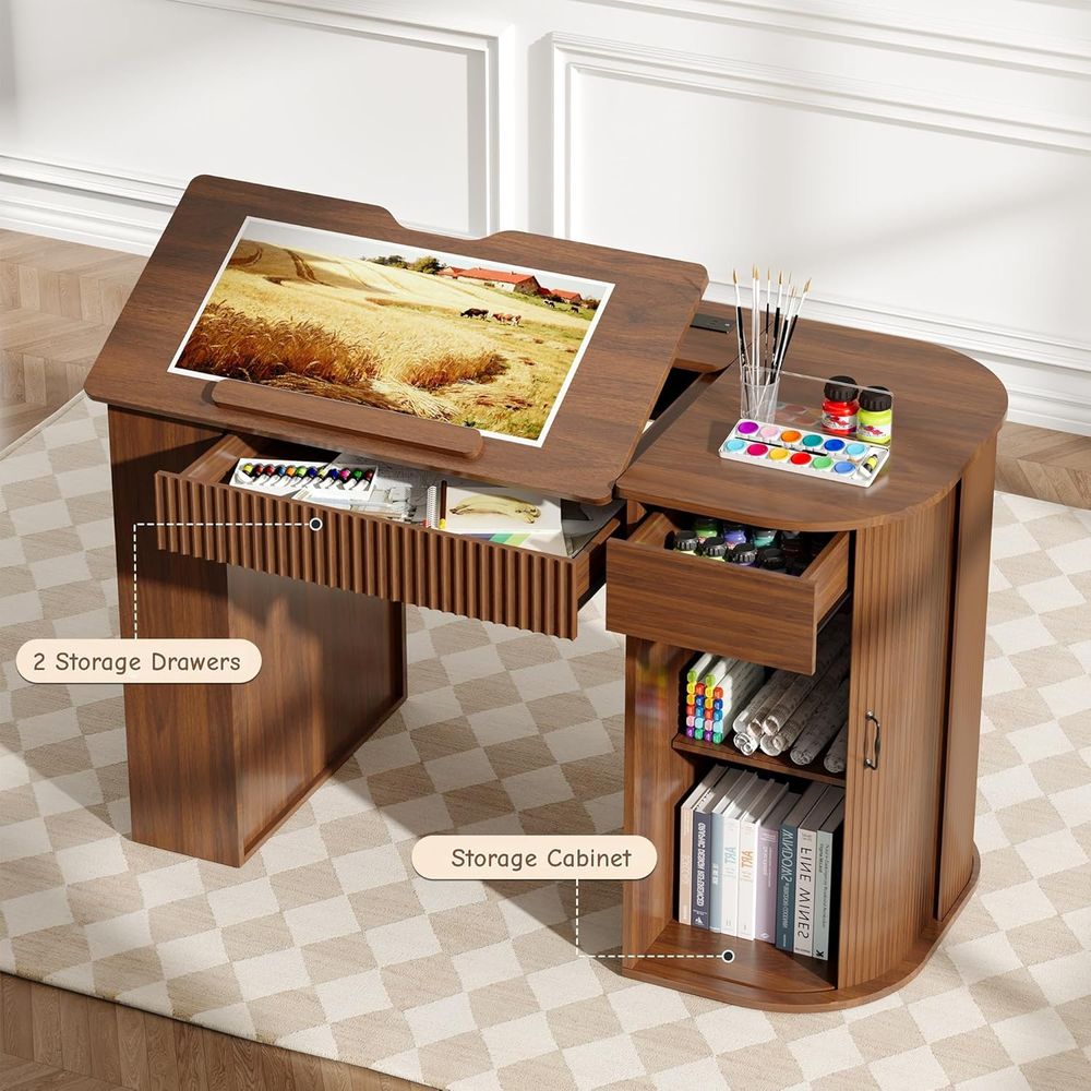 Storage Cabinet Desk with Draw - Leather Works recensie en prijs