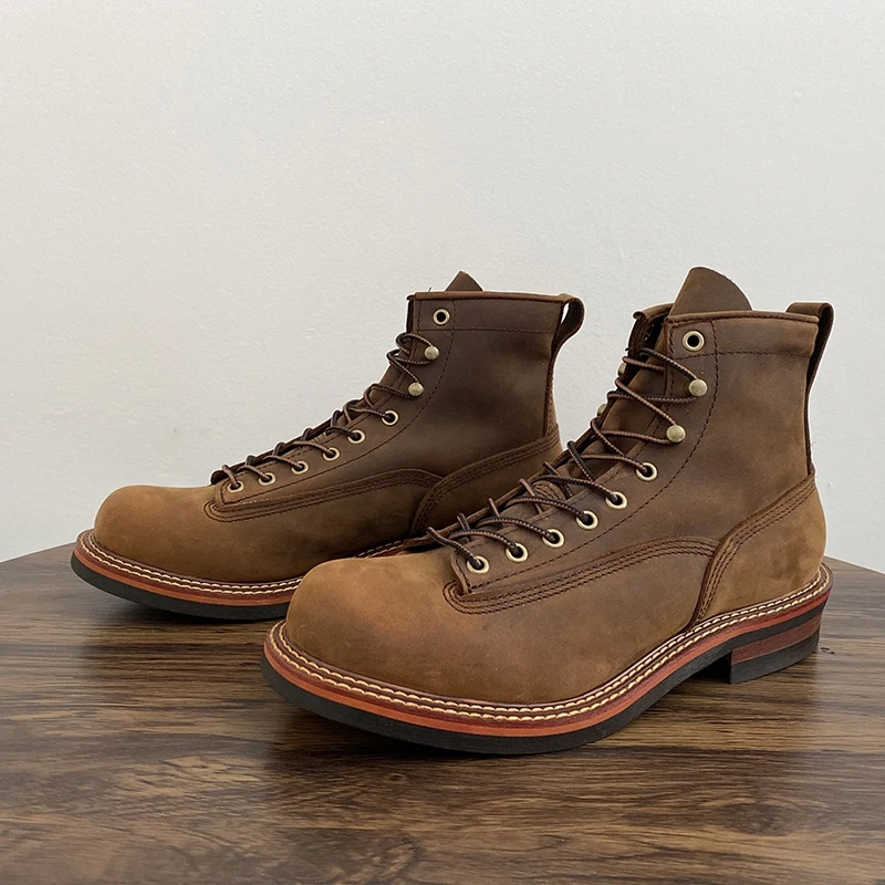 Vintage British Men Ankle Boot - Leather Work Boots recensie en prijs
