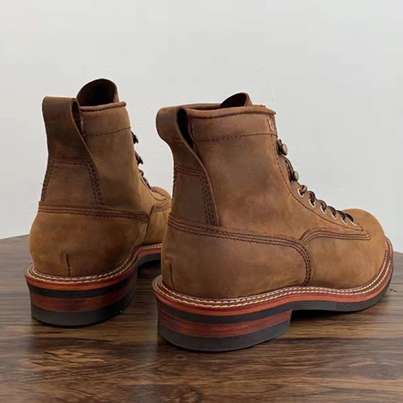 Vintage British Men Ankle Boot - Leather Work Boots recensie en prijs
