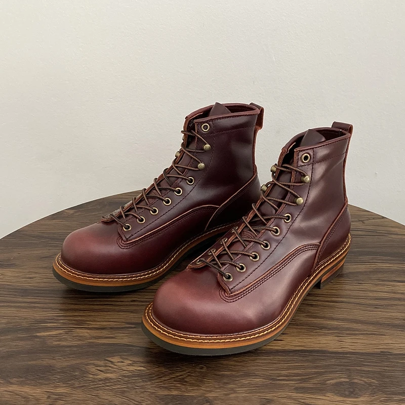 Vintage British Men Ankle Boot - Leather Work Boots recensie en prijs