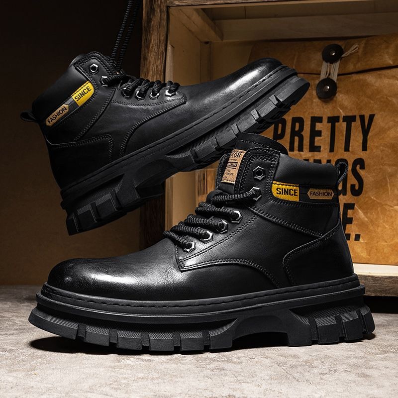 Vintage Men Platform Ankle Boo - Leather Work Boots recensie en prijs