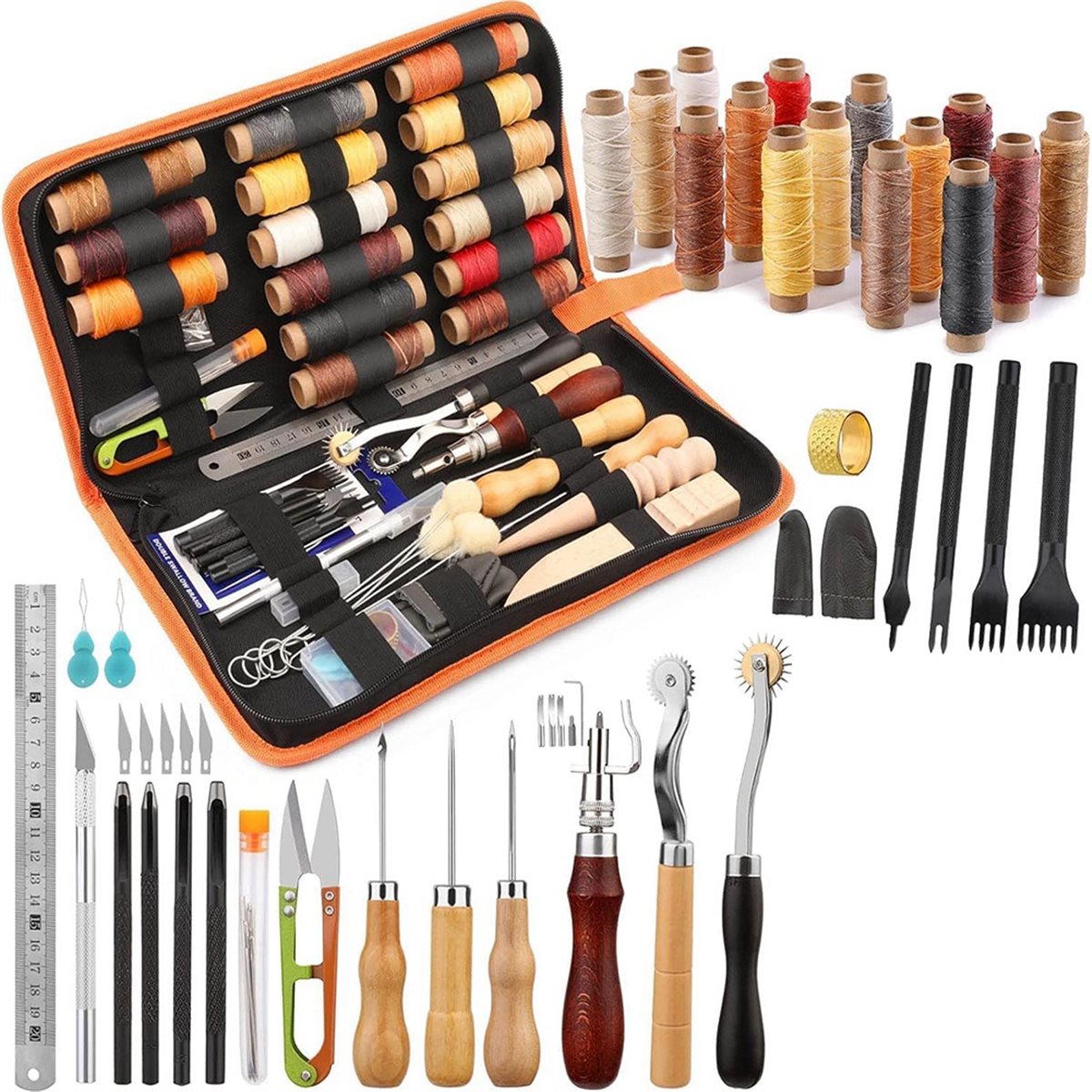 66Pcs Leather Working Tools Ki - Beginner Leatherwork Kit recensie en prijs