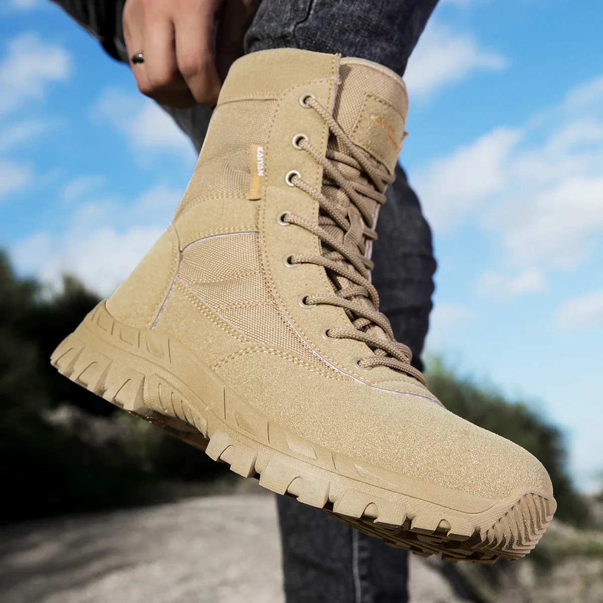 Men's Outdoor Hiking Shoes Hig - Leather Work Boots recensie en prijs