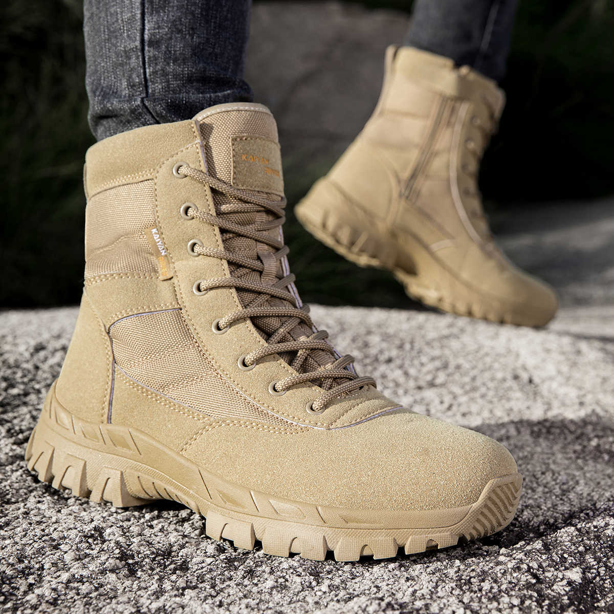 Men's Outdoor Hiking Shoes Hig - Leather Work Boots recensie en prijs