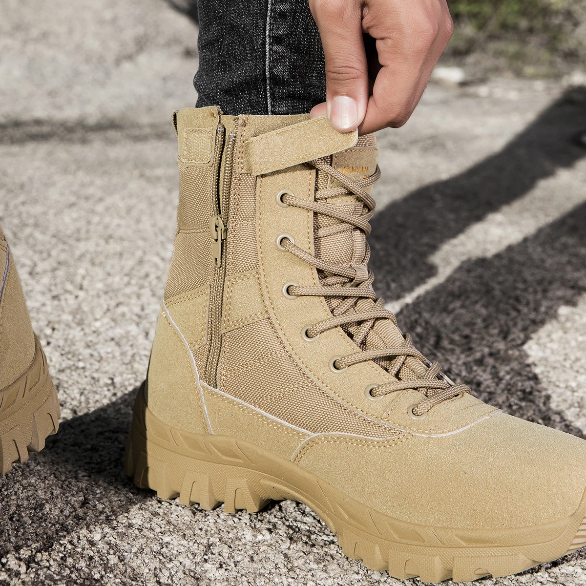 Men's Outdoor Hiking Shoes Hig - Leather Work Boots recensie en prijs