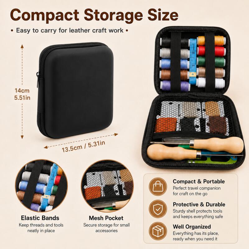 Leather Sewing Kit with Waxed  - Beginner Leatherwork Kit recensie en prijs