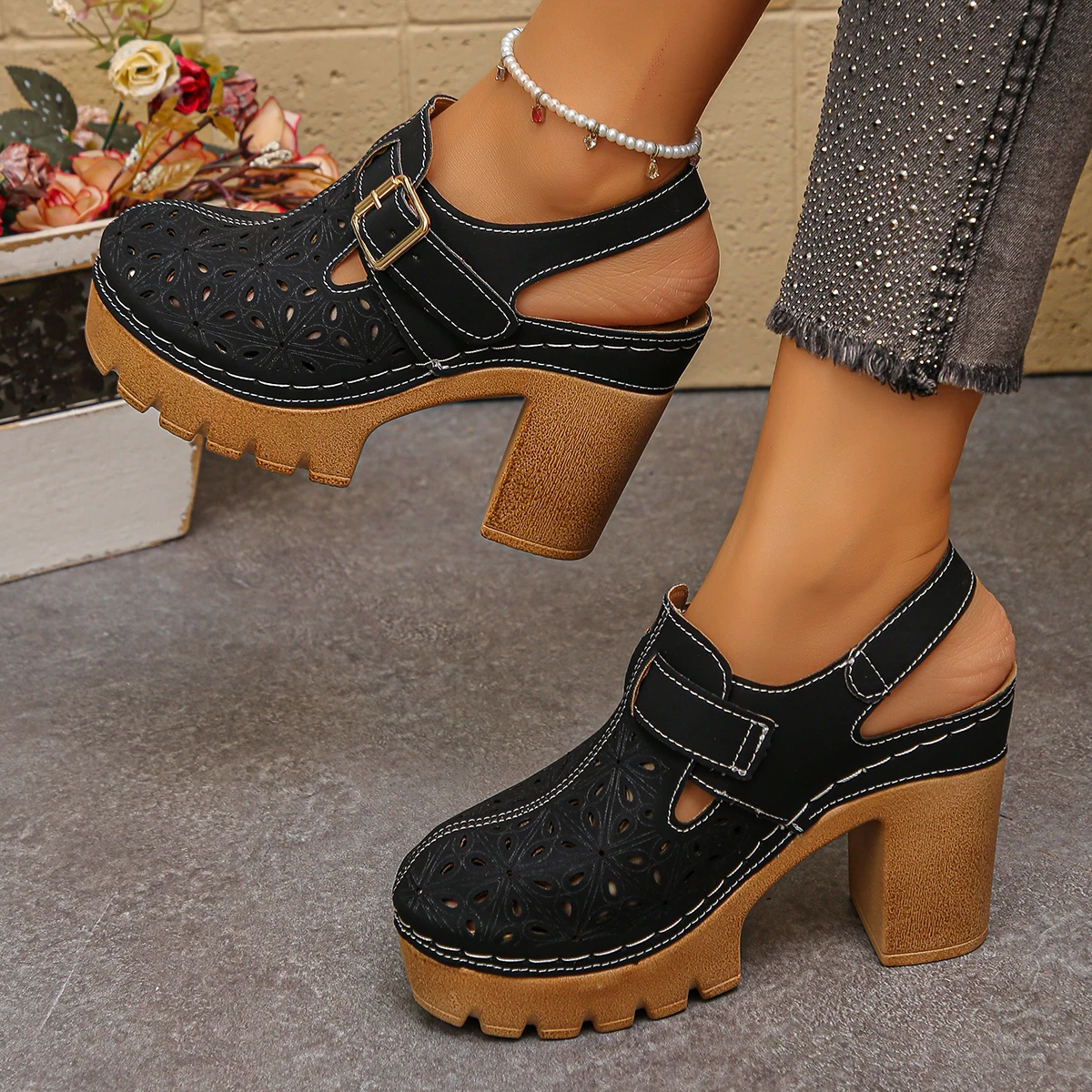 Large Size Women's Thick Heel  - Leather Work Heels recensie en prijs