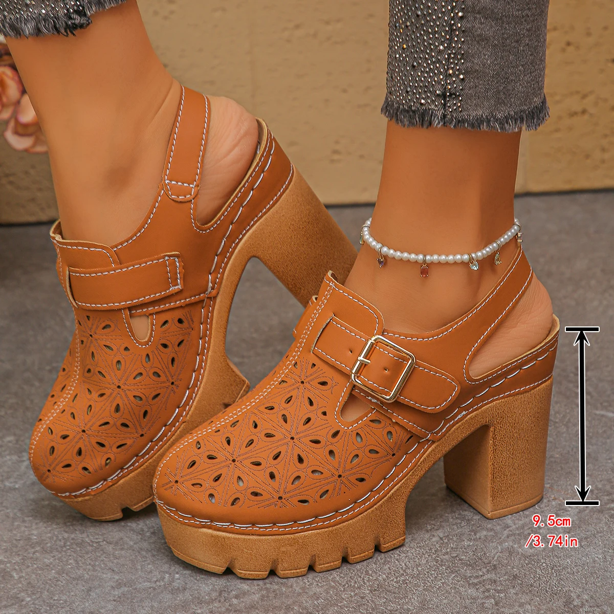 Large Size Women's Thick Heel  - Leather Work Heels recensie en prijs