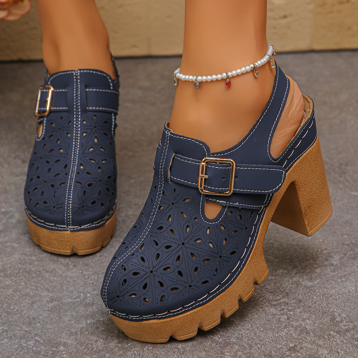 Large Size Women's Thick Heel  - Leather Work Heels recensie en prijs