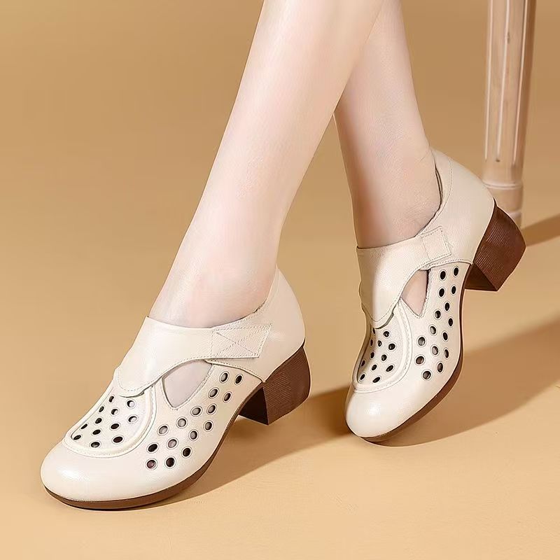 Women's Summer New Leather Hol - Leather Work Heels recensie en prijs