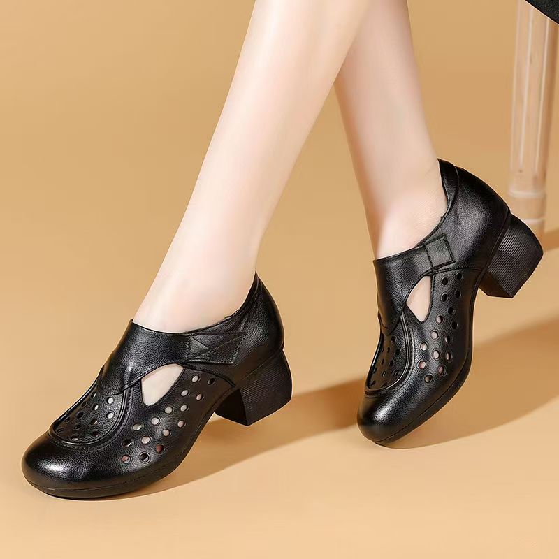 Women's Summer New Leather Hol - Leather Work Heels recensie en prijs