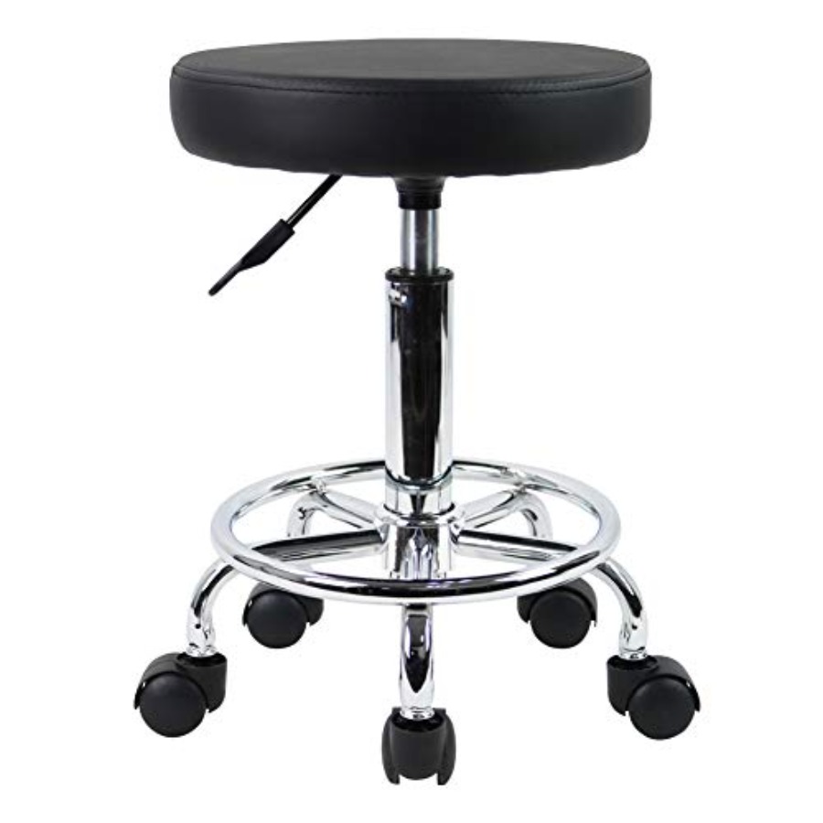 PU Leather Round Rolling Stool - Leather Works recensie en prijs