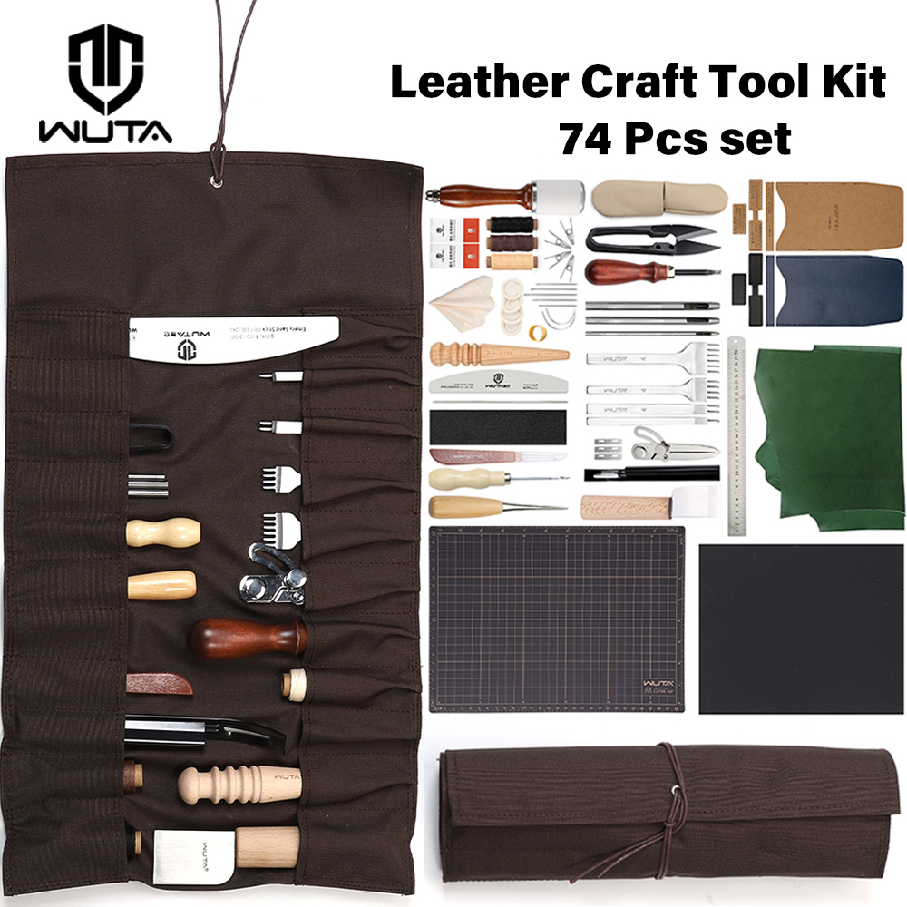 WUTA 74Pcs Leather Craft Tools - Beginner Leatherwork Kit recensie en prijs