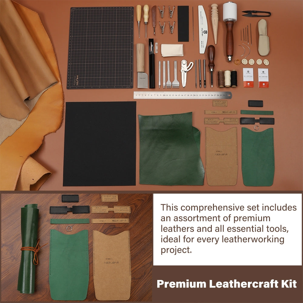 WUTA 74Pcs Leather Craft Tools - Beginner Leatherwork Kit recensie en prijs